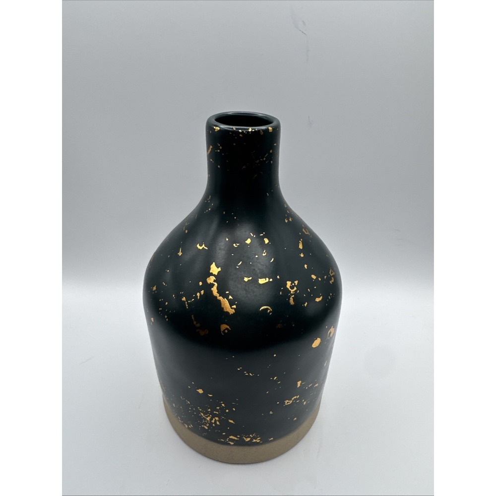 Hearth & Hand Magnolia Vase Deep Teal & Gold Flecks Modern Farmhouse Decor Fall - Picture 3 of 7